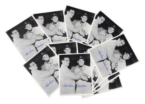 Lot of Twenty-Five (25) Ralph Branca and Bobby Thomson Signed "Shot Heard Round the World" Photographs 